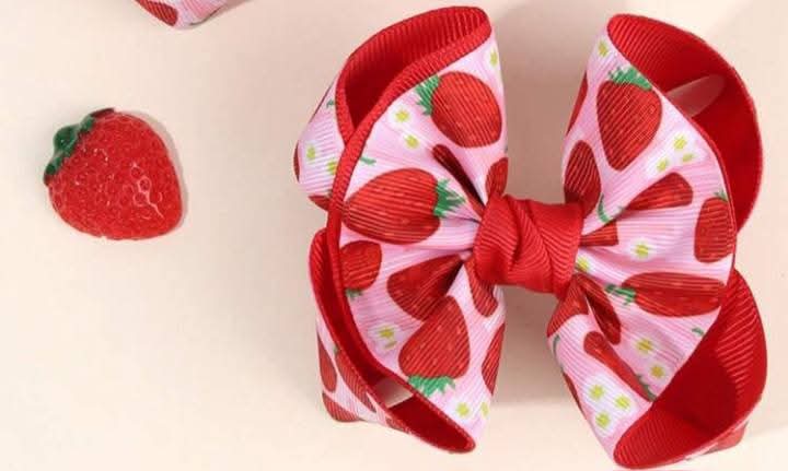 STRAWBERRY HAIR BOW