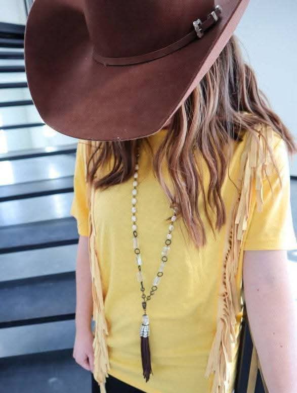 YELLOW FRINGE TOP
